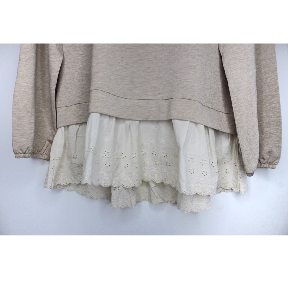 Matilda Jane NWT Bohemian Long Sleeve Neutral Top Small - Picture 4 of 7